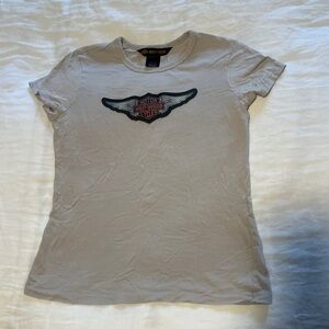 Harley-Davidson Cream Winged Logo Tee